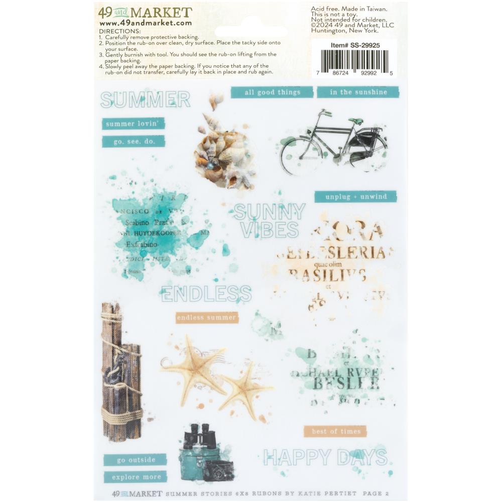 Rub-On Transfer Set - Summer Stories