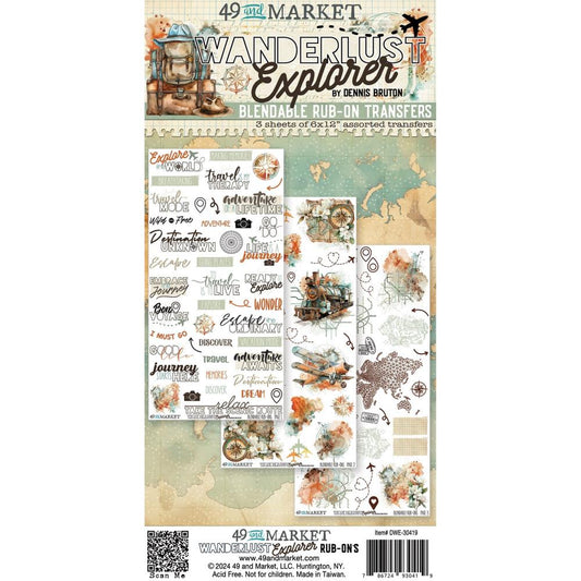 Wanderlust Explorer - Rub On Transfer Set