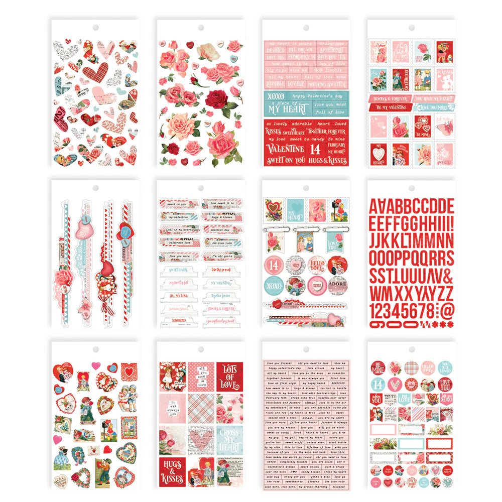 Simple Vintage My Valentine - Mini Sticker Tablet