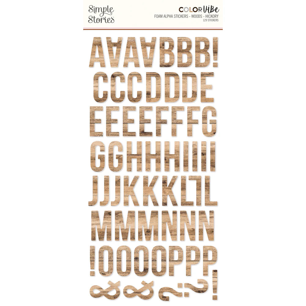 Color Vibes - Foam Stickers Alphabet Woods Hickory
