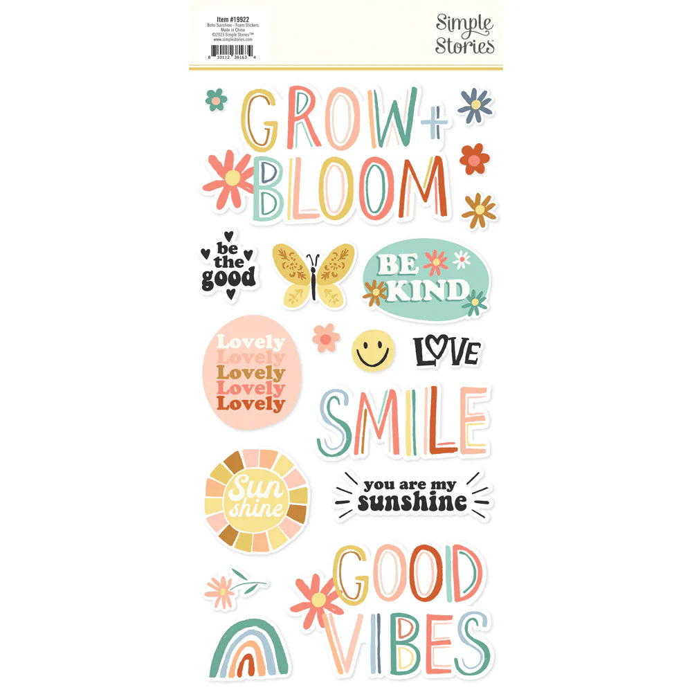 Boho Sunshine Foam Stickers