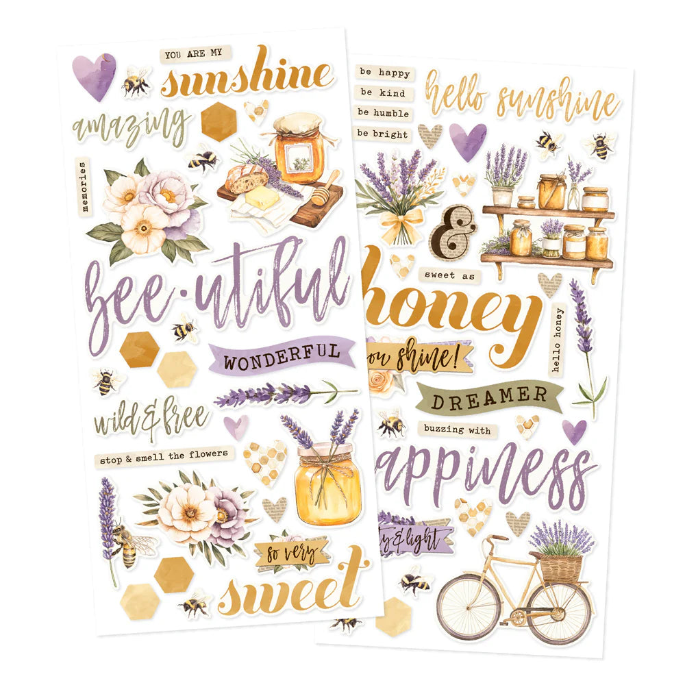 Simple Vintage Lavender Fields - Foam Stickers