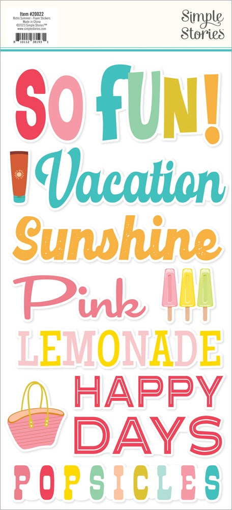 Retro Summer Foam Stickers