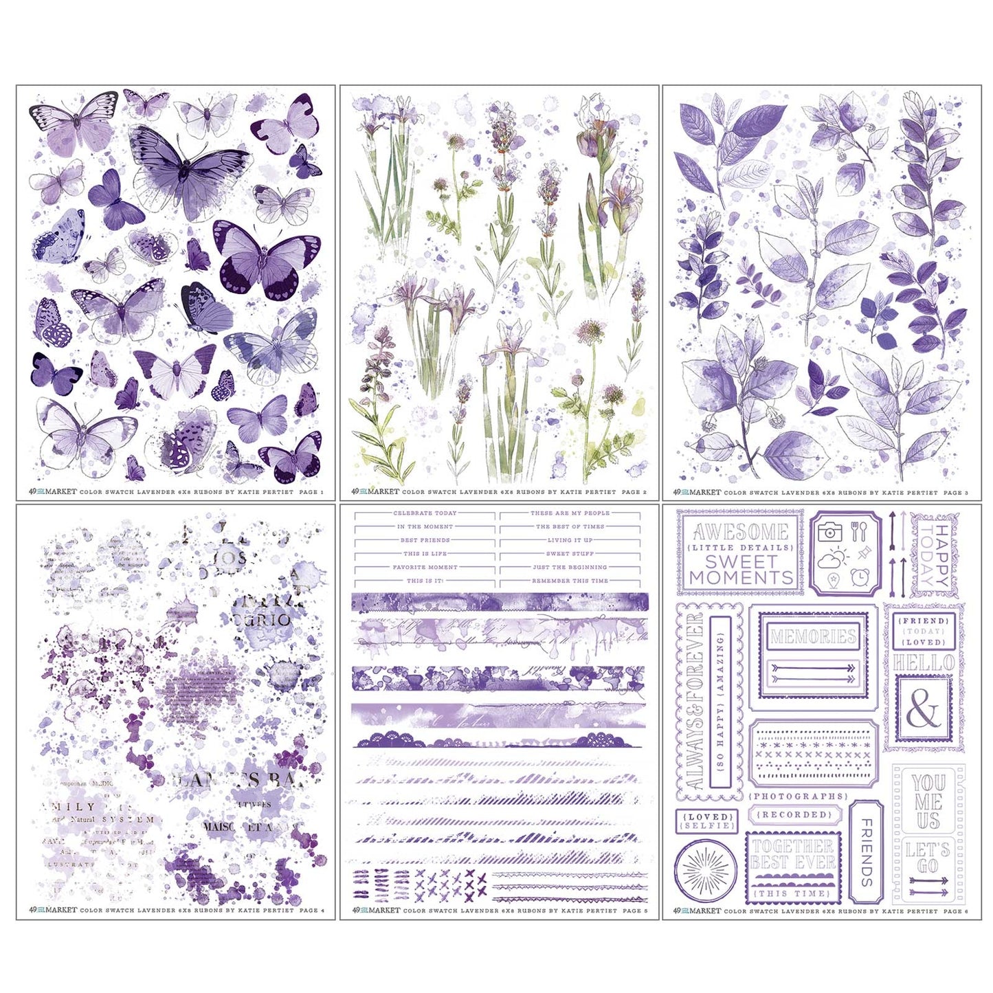 Lavender Rub Ons
