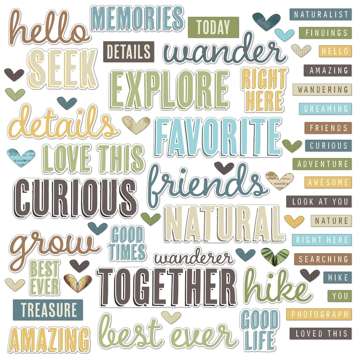 Nature Study - Chipboard Words
