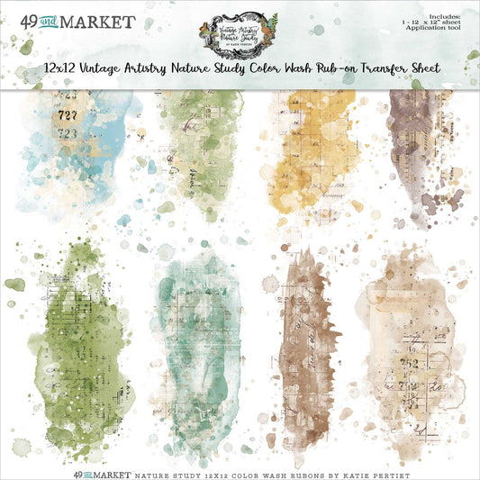 Nature Study 12x12 Rub Ons - Color Wash