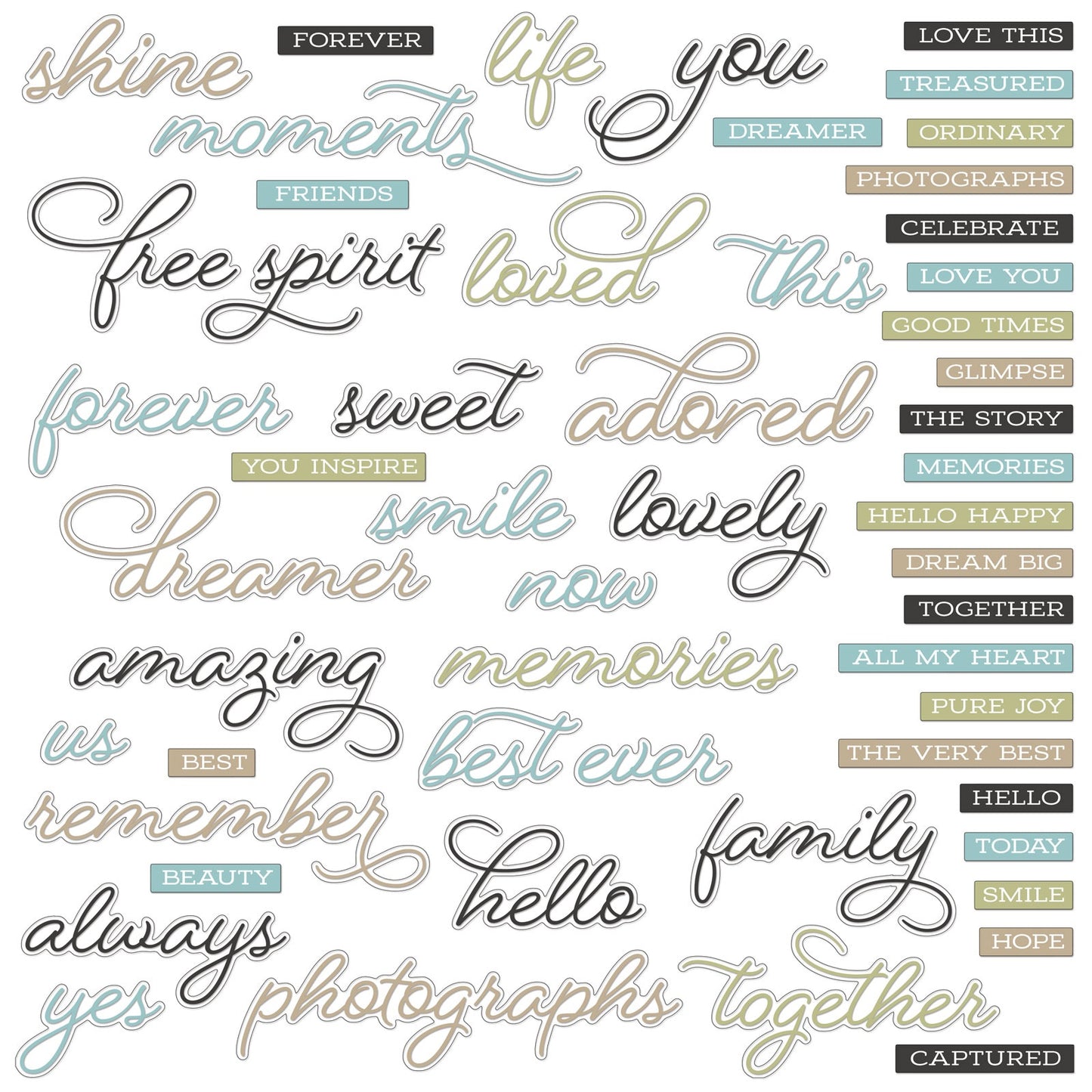 Moonlit Garden Chipboard Words