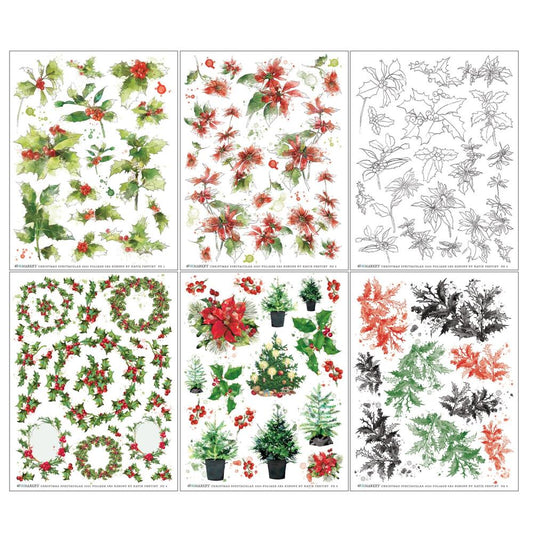 Christmas Spectacular 6 x 8 Foliage Rub On Transfers