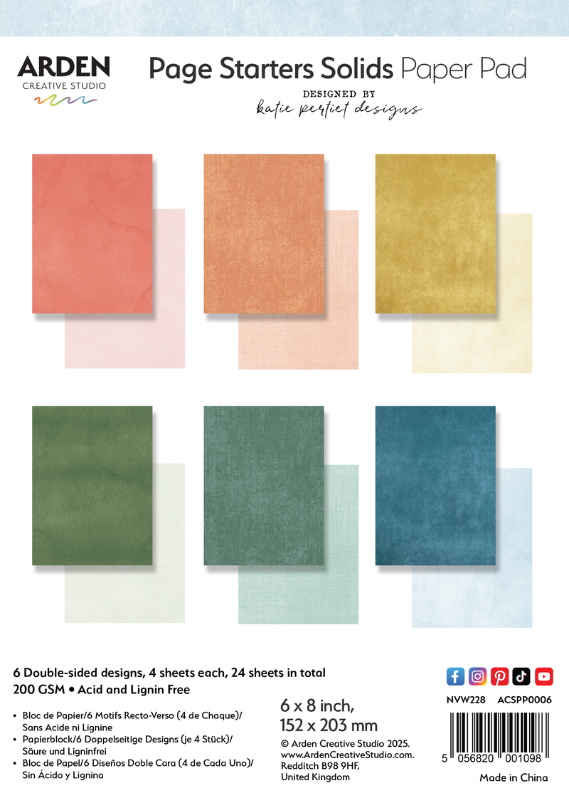 Page Starters Solids - 6 x 8 Paper Pad
