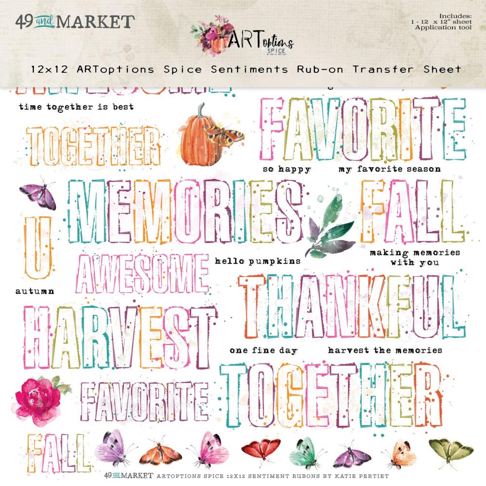 ArtOptions Spice 12 x 12 Rub On Transfers - Sentiments