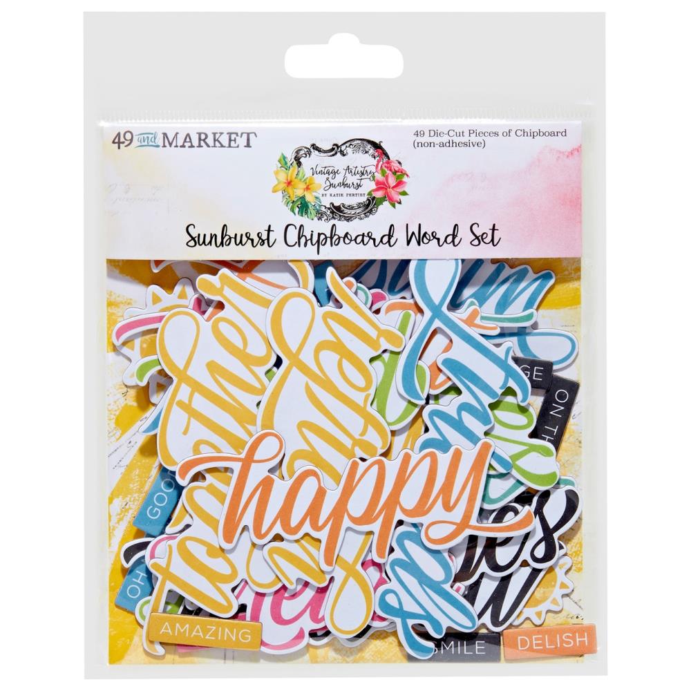 Vintage Artistry Sunburst - Chipboard Words