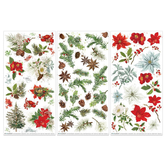Evergreen Season - Botanical Rub On Transfers