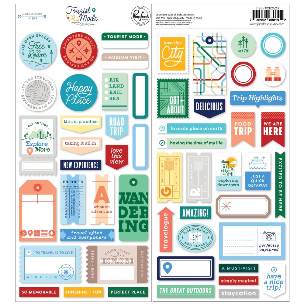 Tourist Mode - Cardstock  Stickers