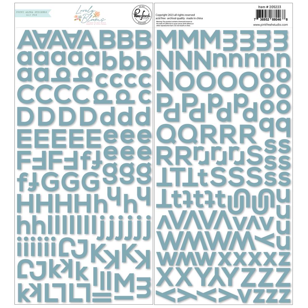 Lovely Blooms Puffy Alphabet Stickers