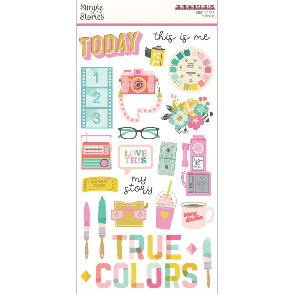 True Colors - Chipboard Stickers