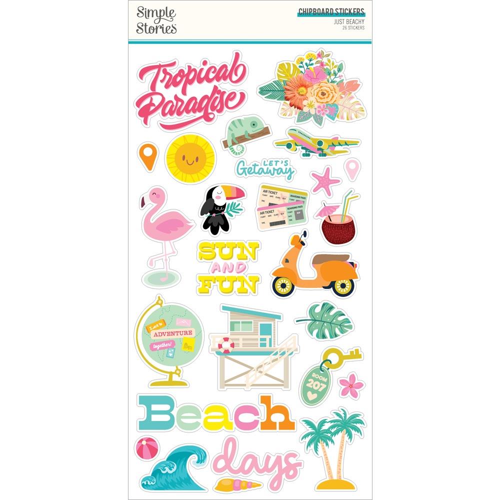 Just Beachy - Chipboard Stickers