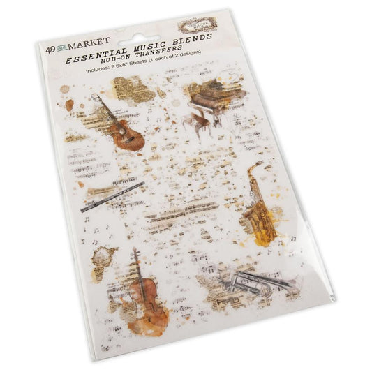 Vintage Bits Essential Music Blends - 6 x 8 Rub On Transfers