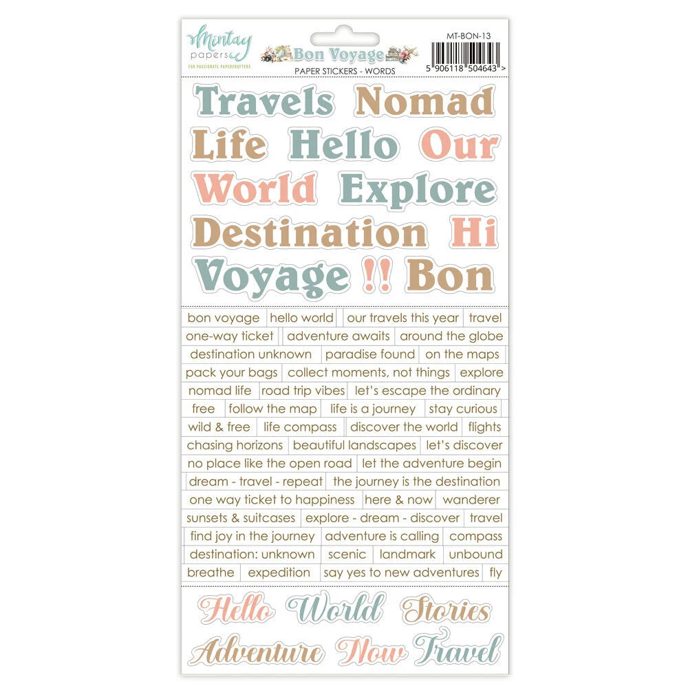 Bon Voyage - Stickers Words