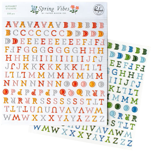 Spring Vibes Mini Puffy Alphabet Stickers
