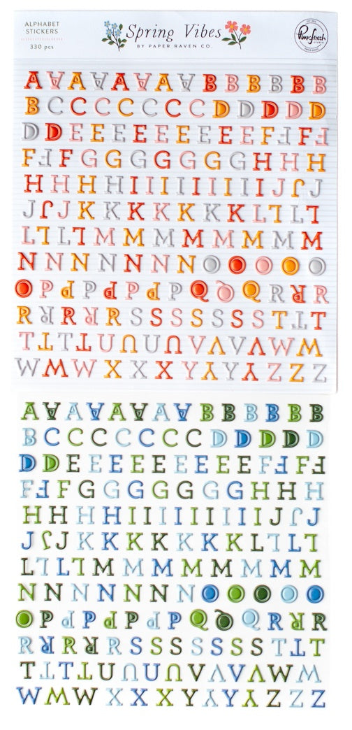Spring Vibes Mini Puffy Alphabet Stickers