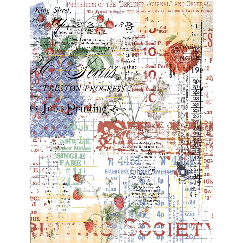 Simple Vintage Berry Fields Rub Ons