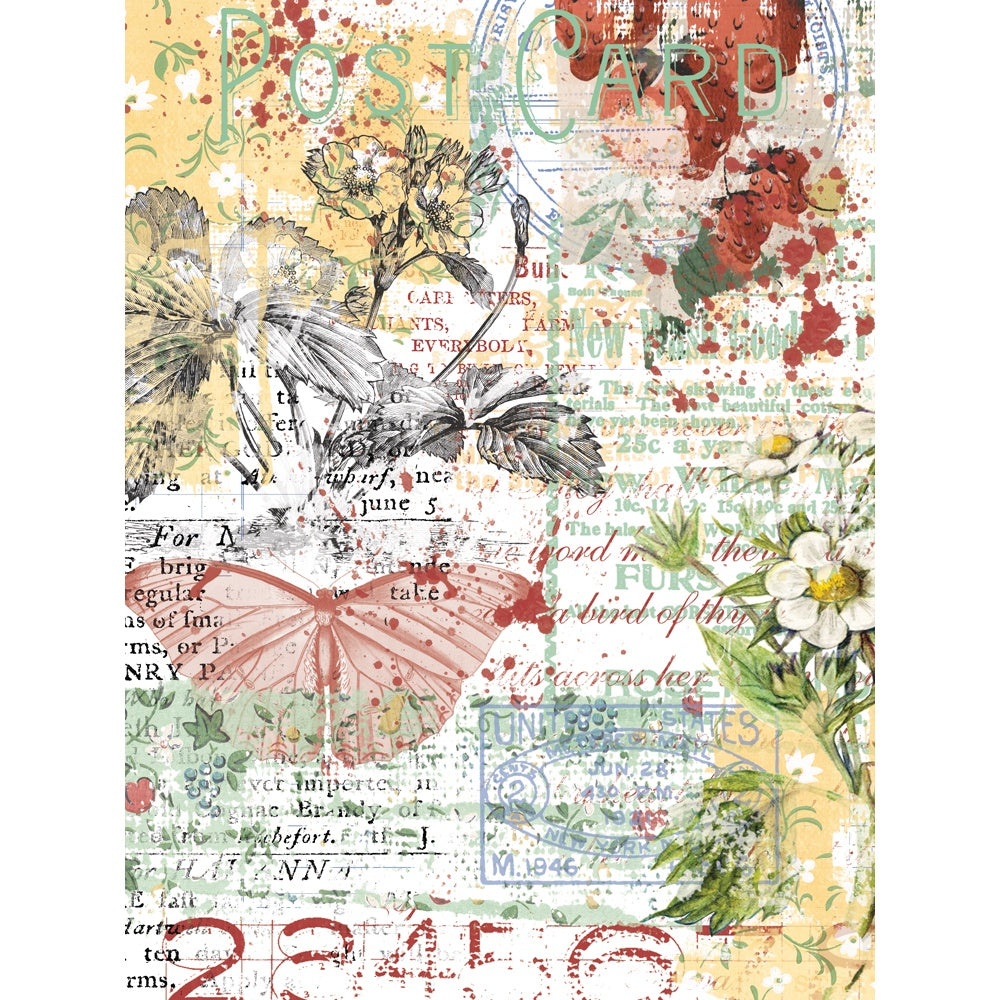 Simple Vintage Berry Fields Rub Ons