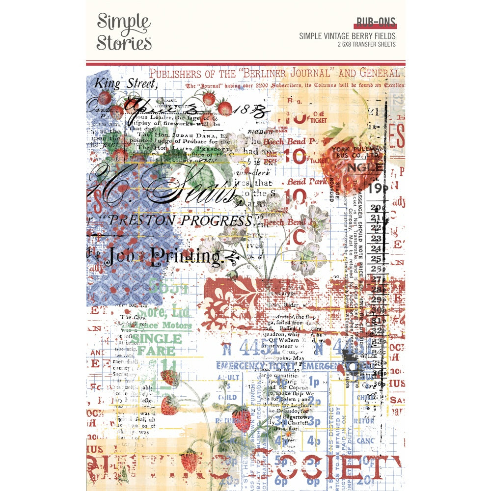 Simple Vintage Berry Fields Rub Ons
