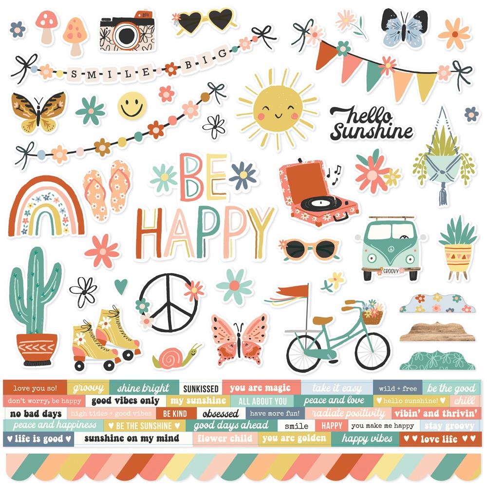 Boho Sunshine 12x12 Stickers