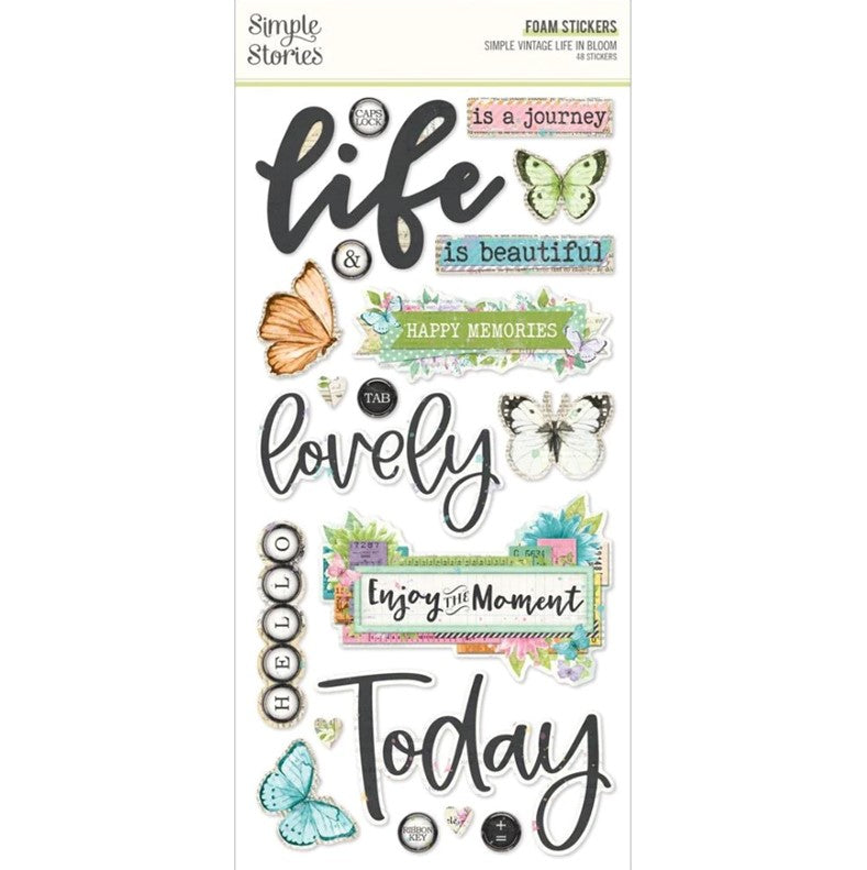 Simple Vintage Life in Bloom Foam Stickers