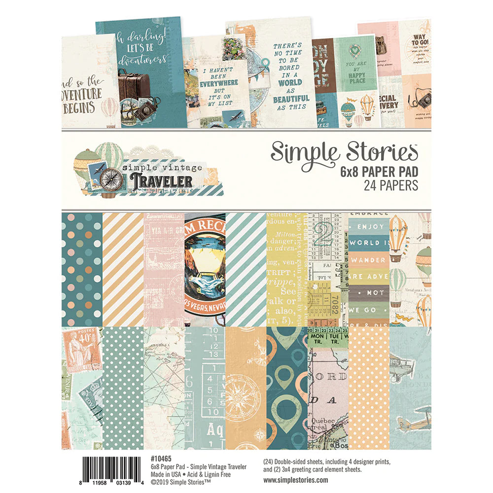 Simple Vintage Traveler -   6 x 8 Paper Pad