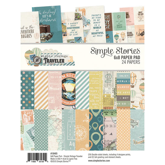 Simple Vintage Traveler -   6 x 8 Paper Pad