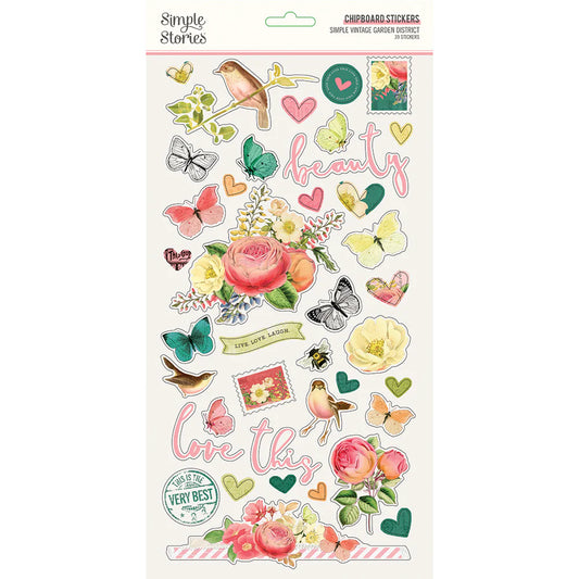 SV Garden  District - Chipboard Stickers