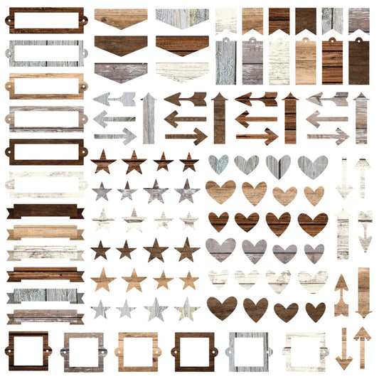 Color Vibes  -  Chipboard Bits & Pieces - Woods