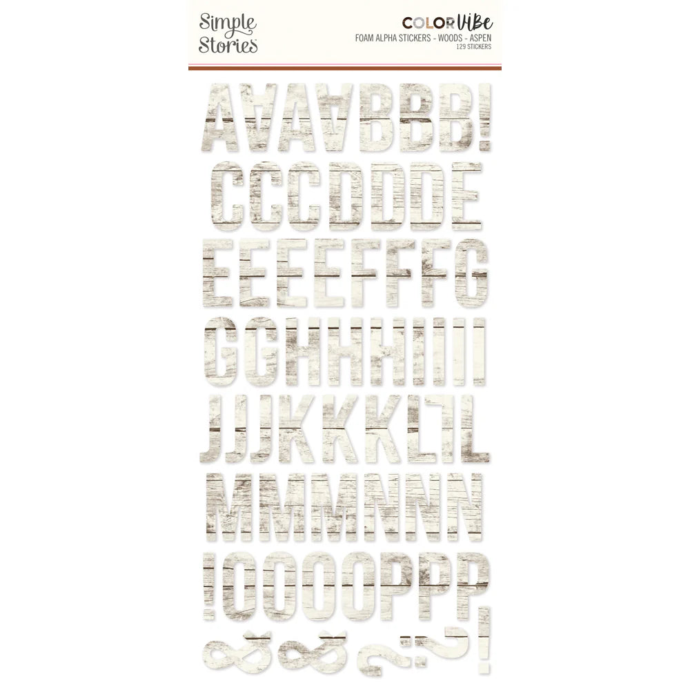 Color Vibes  -  Foam Stickers Alphabet Woods Aspen