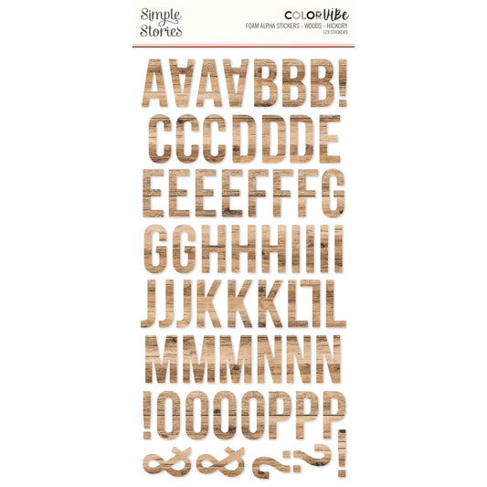 Color Vibes  -  Foam Stickers Alphabet Woods Hickory