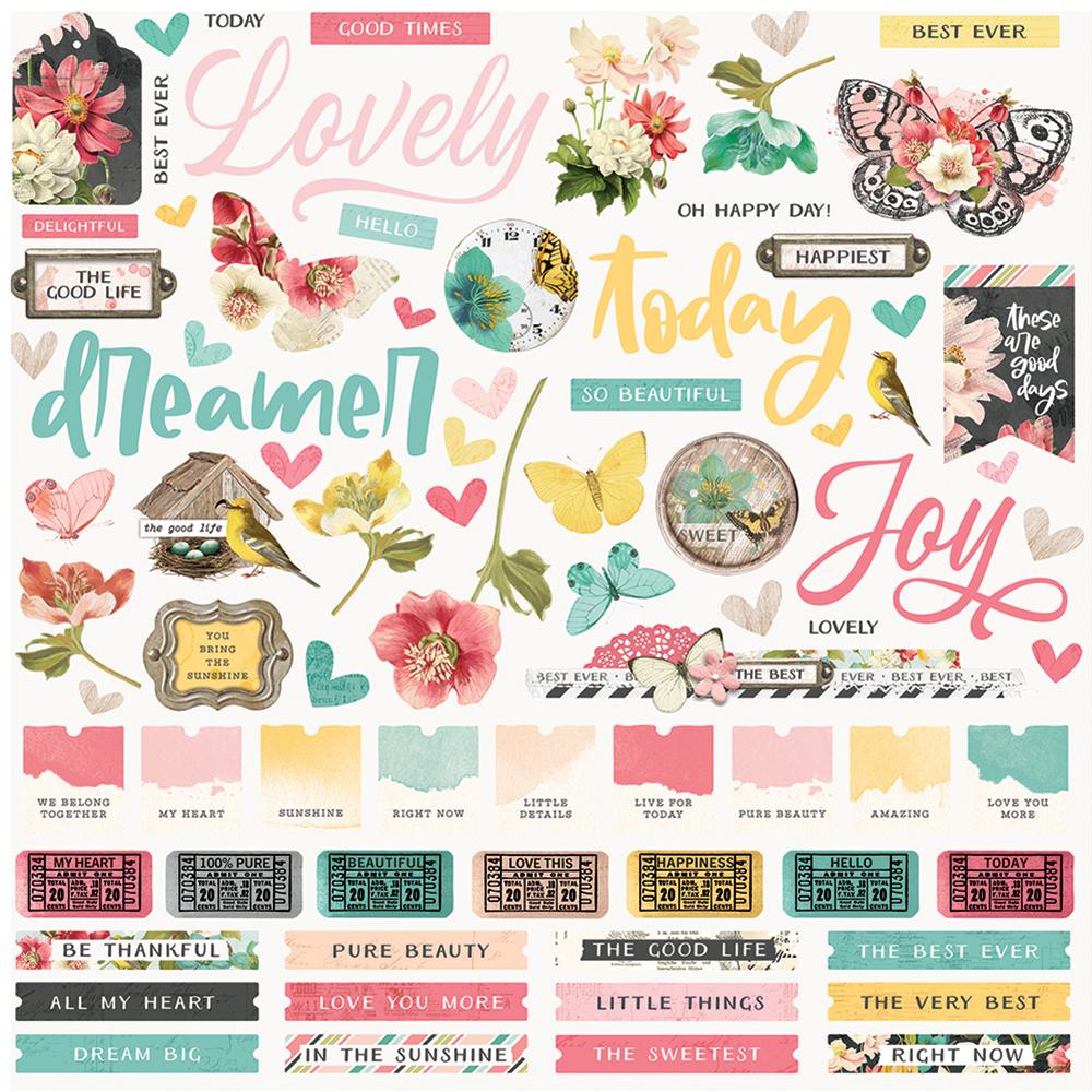 Simple Vintage Cottage Fields - Cardstock Stickers