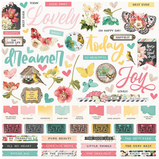 Simple Vintage Cottage Fields - Cardstock Stickers