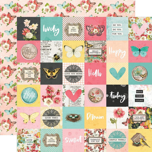 Simple Vintage Cottage Fields - 2 x 2 Elements