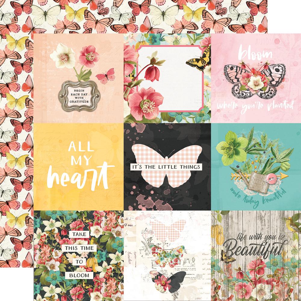 Simple Vintage Cottage Fields - 4 x 4 Elements