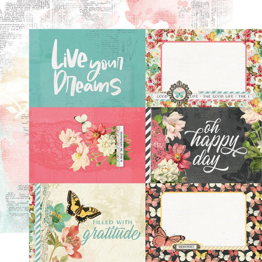 Simple Vintage Cottage Fields - 4 x 6 Elements