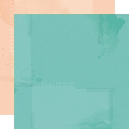 Simple Vintage Cottage Fields - Aqua/Salmon