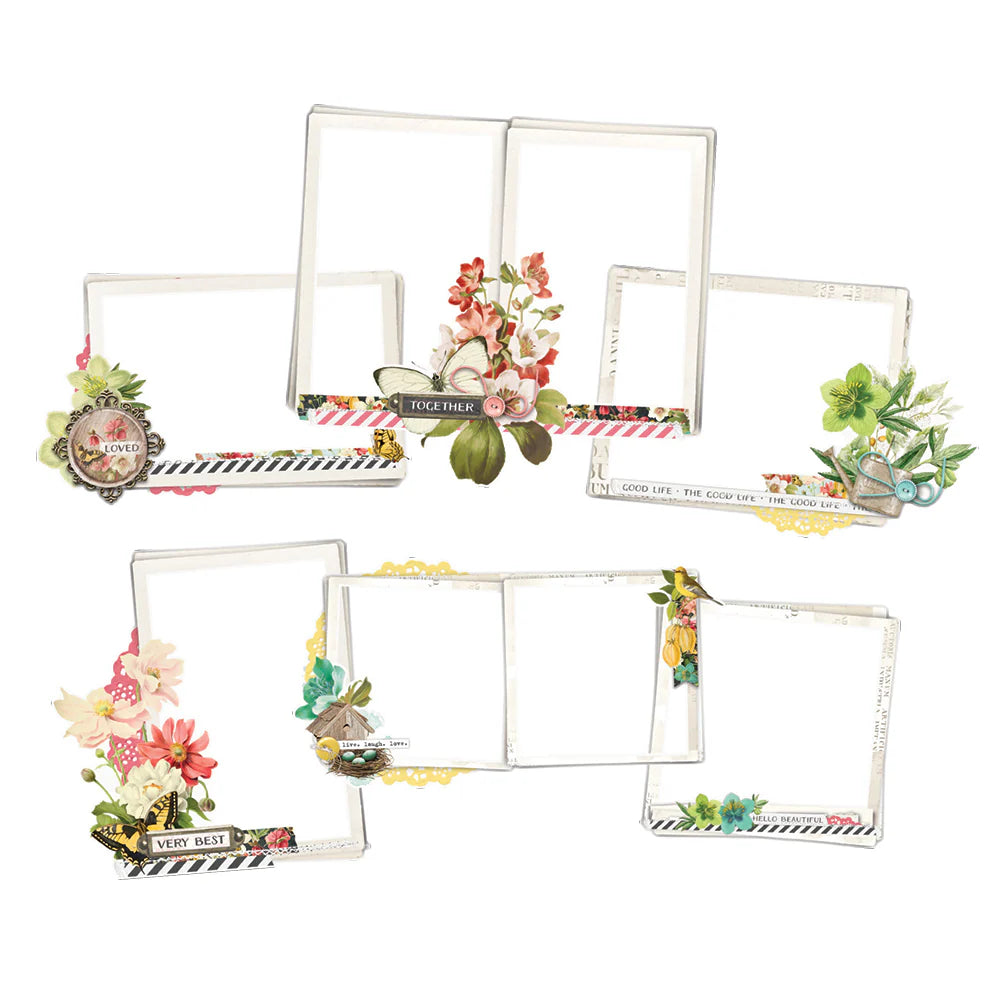 Simple Vintage Cottage Fields - Layered Frames