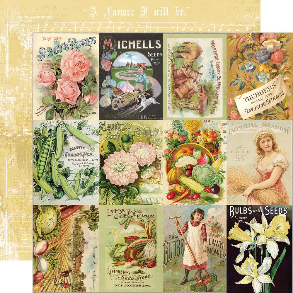 Simple Vintage Farmhouse Garden - Seed Packet  Elements