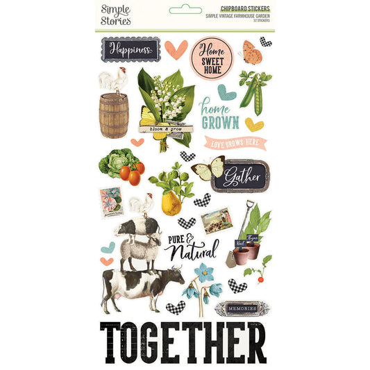 Simple Vintage Farmhouse Garden - Chipboard
