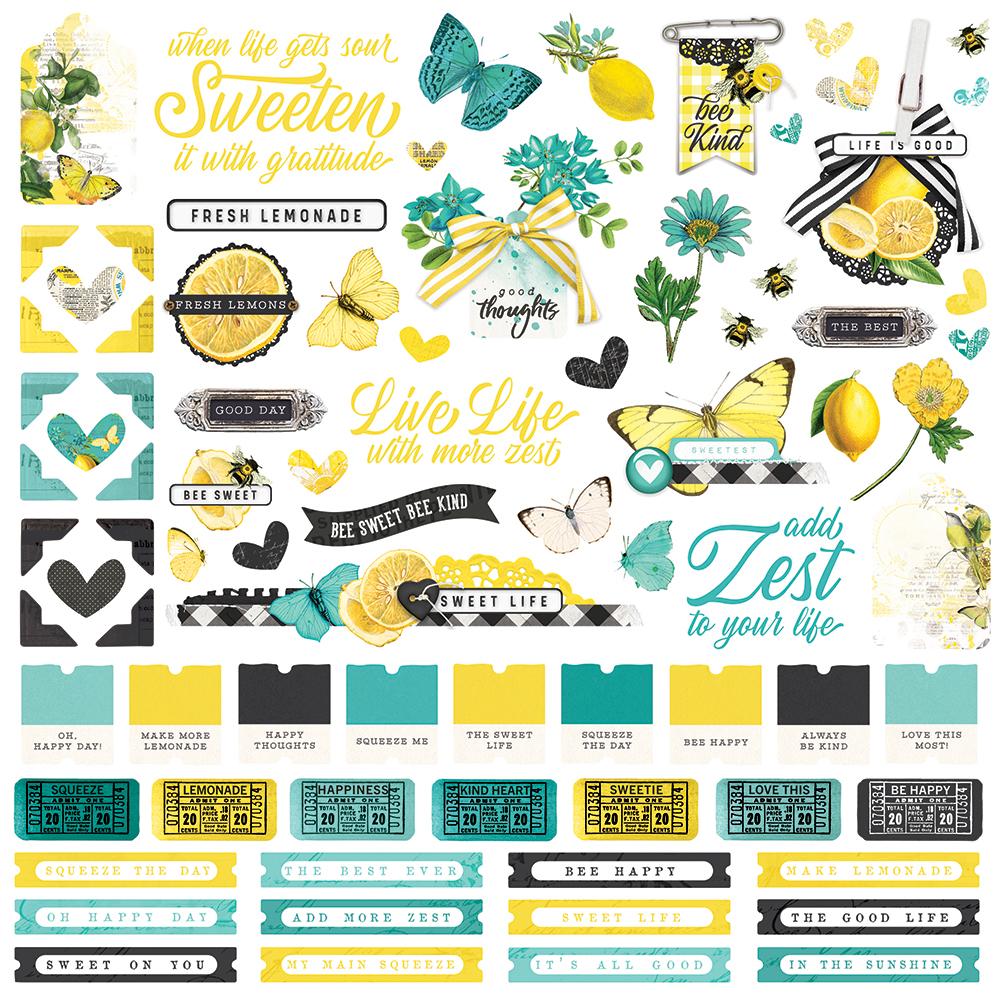 Simple Vintage Lemon Twist Cardstock Stickers