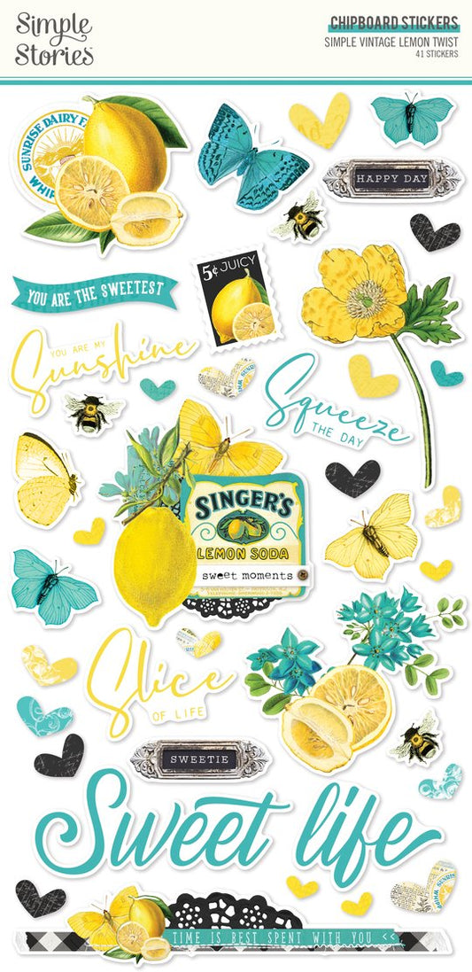 Simple Vintage Lemon Twist Chipboard