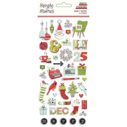 Make It Merry - Puffy Stickers