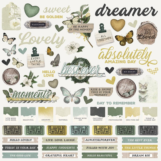 Simple Vintage Weathered Garden Cardstock Stickers