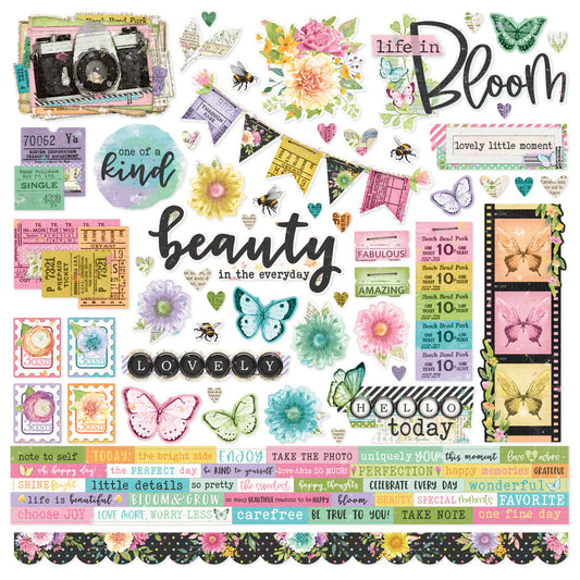 Simple Vintage Life in Bloom - 12 x 12 Stickers