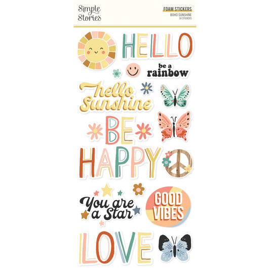 Boho Sunshine Foam Stickers